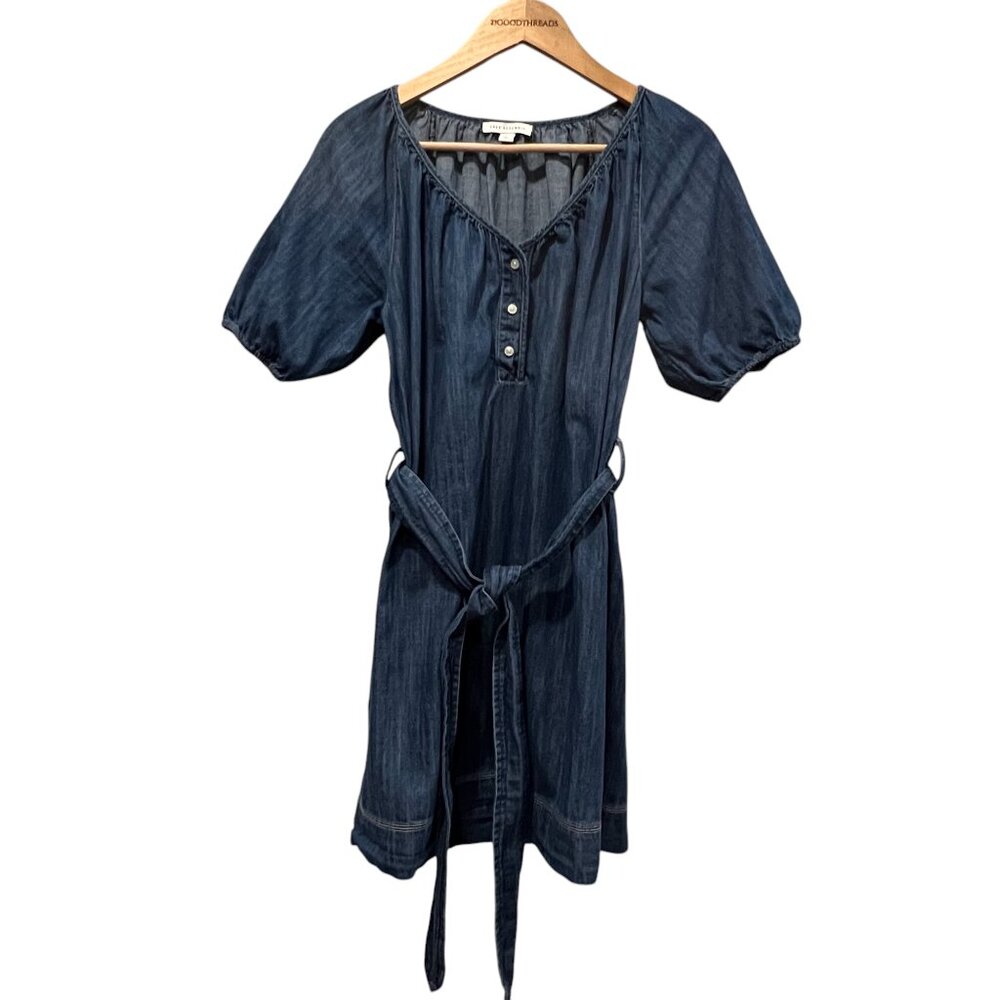 Free Assembly Denim Raglan Short Sleeve Mini Dress, M